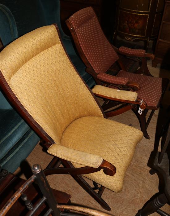 Two Victorian folding chairs